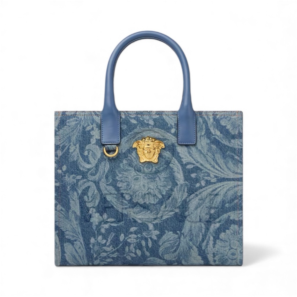 ✨NWT Versace Large Barocco La Medusa Denim Tote - NEW IN BOX✨